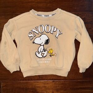 Peanuts Sweatshirt "Let The Good Times Roll" Tan Size 4T Unisex